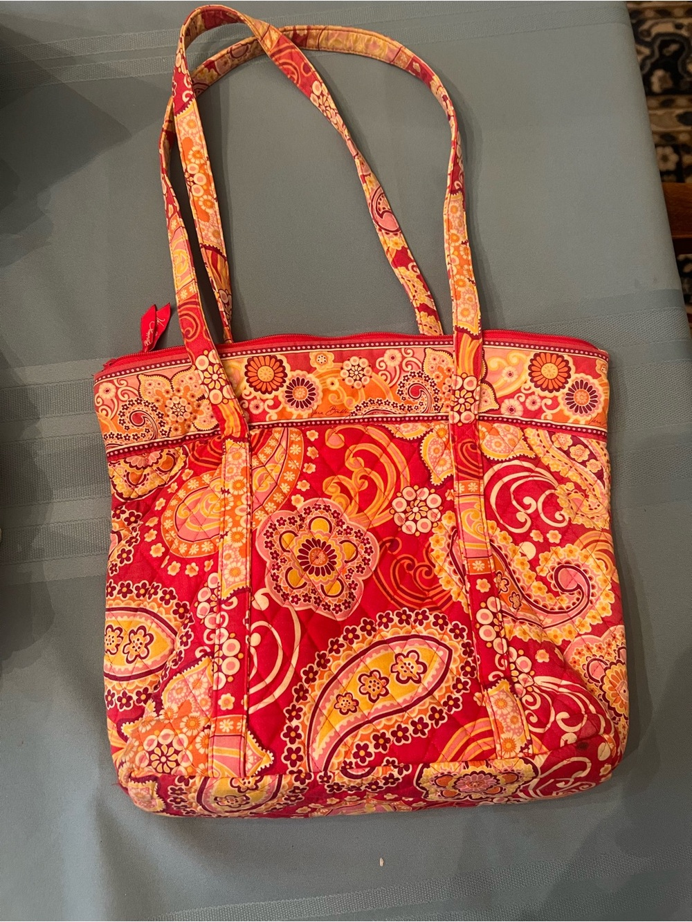 Vera Bradley Floral Tote Bag in Red and Orange - Picture 5 of 5
